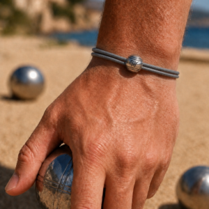 Bracelet boule pétanque plaqué argent