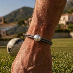 Bracelet ballon de football plaqué argent