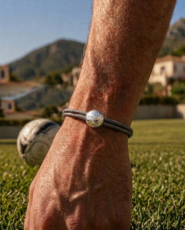 Bracelet ballon de football plaqué argent