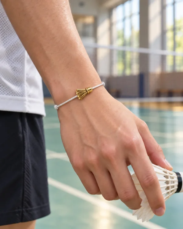 Bracelet Badminton BONIDAY – finition or porté au poignet
