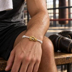 Bracelet Boxe BONIDAY – finition or porté au poignet